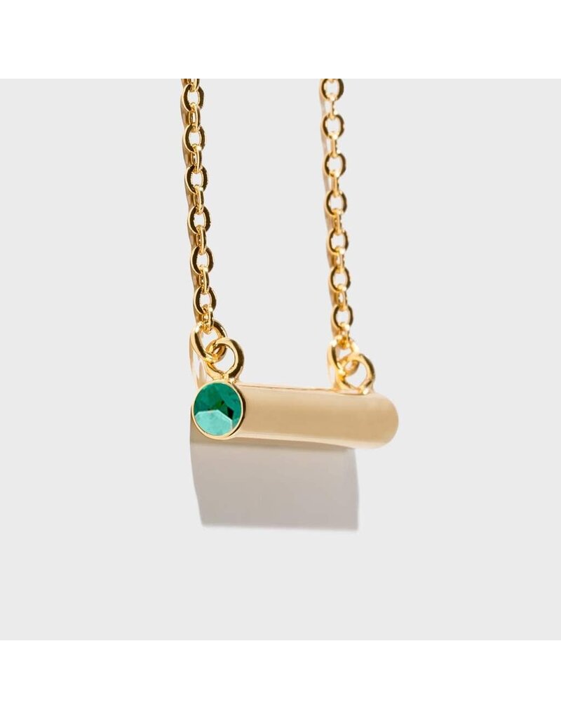 Birthstone Necklace - May/Gold