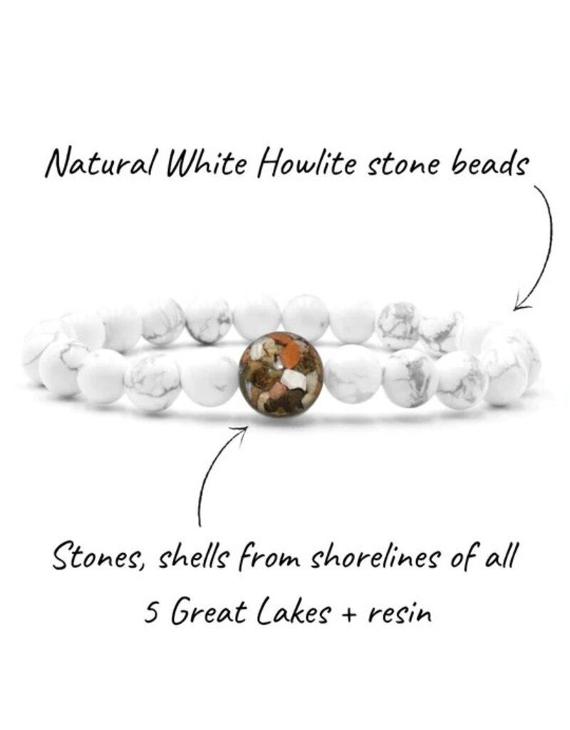 Homes Bracelets Homes Bracelet Great Lakes White Howlite