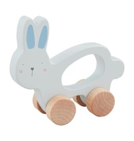 Mud Pie Mud Pie Easter Blue Wood Bunny Pull Toy