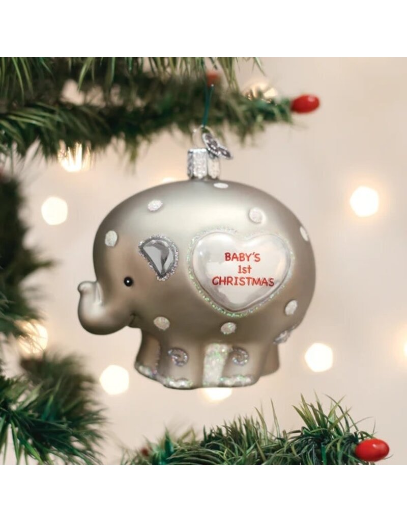 Old World Christmas Old World Christmas Ornament Baby's 1st Elephant