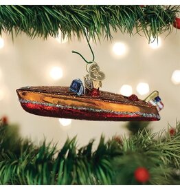 Old World Christmas Ornament Classic Wooden Boat