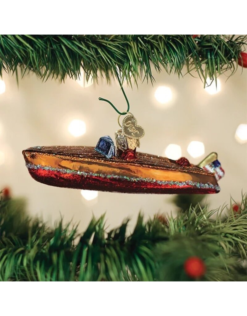 Old World Christmas Old World Christmas Ornament Classic Wooden Boat