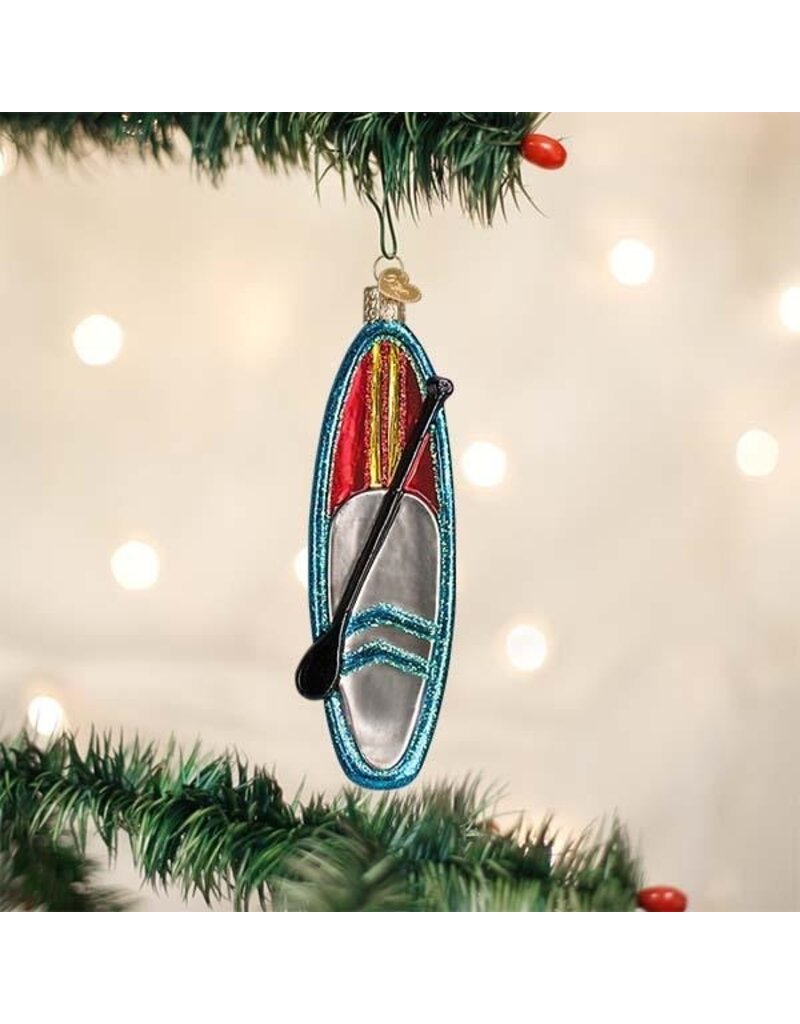 Old World Christmas Ornament Stand Up Paddle Board Blue