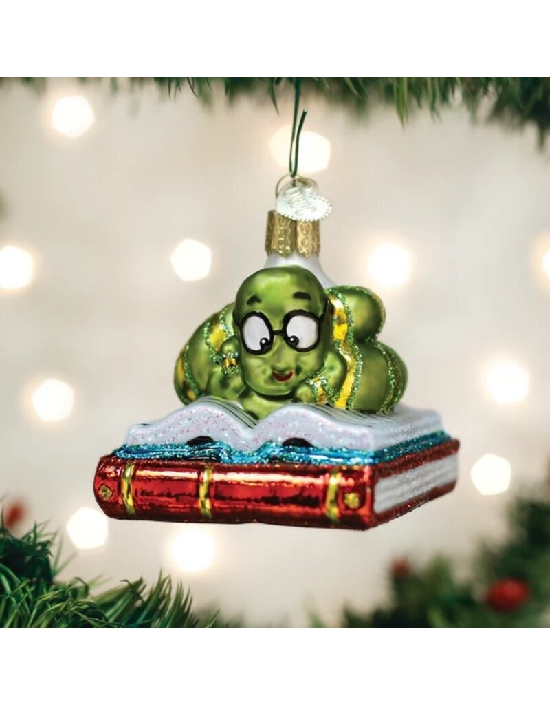 Old World Christmas Ornament Bookworm