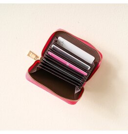 The Darling Effect Darling Effect Zip Around Wallet Hot Pink Check