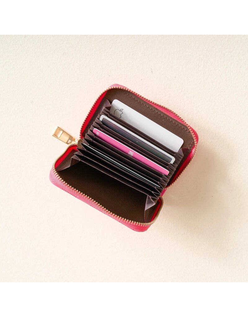 The Darling Effect Darling Effect Zip Around Wallet Hot Pink Check