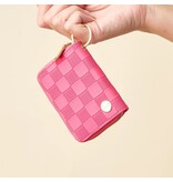 The Darling Effect Darling Effect Zip Around Wallet Hot Pink Check