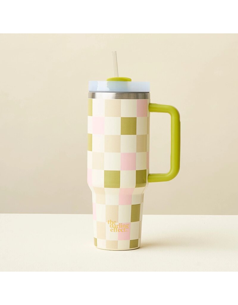 The Darling Effect Darling Effect 40oz Take Me Everywhere Tumbler Check Green