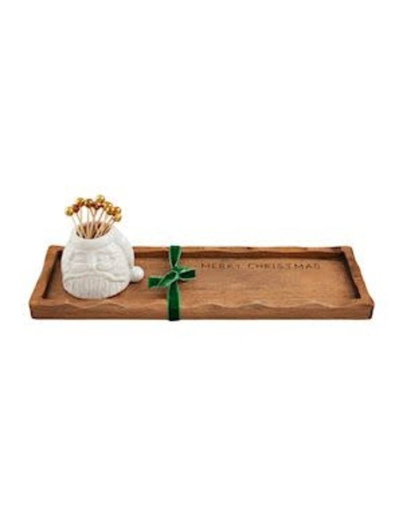 Mud Pie Mud Pie Holiday White Xmas Toothpick Tray Set
