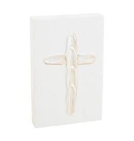 Mud Pie Mud Pie Holiday White Xmas Plaque Cross