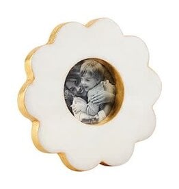 Mud Pie Mud Pie Marble Frame Circle Scallop