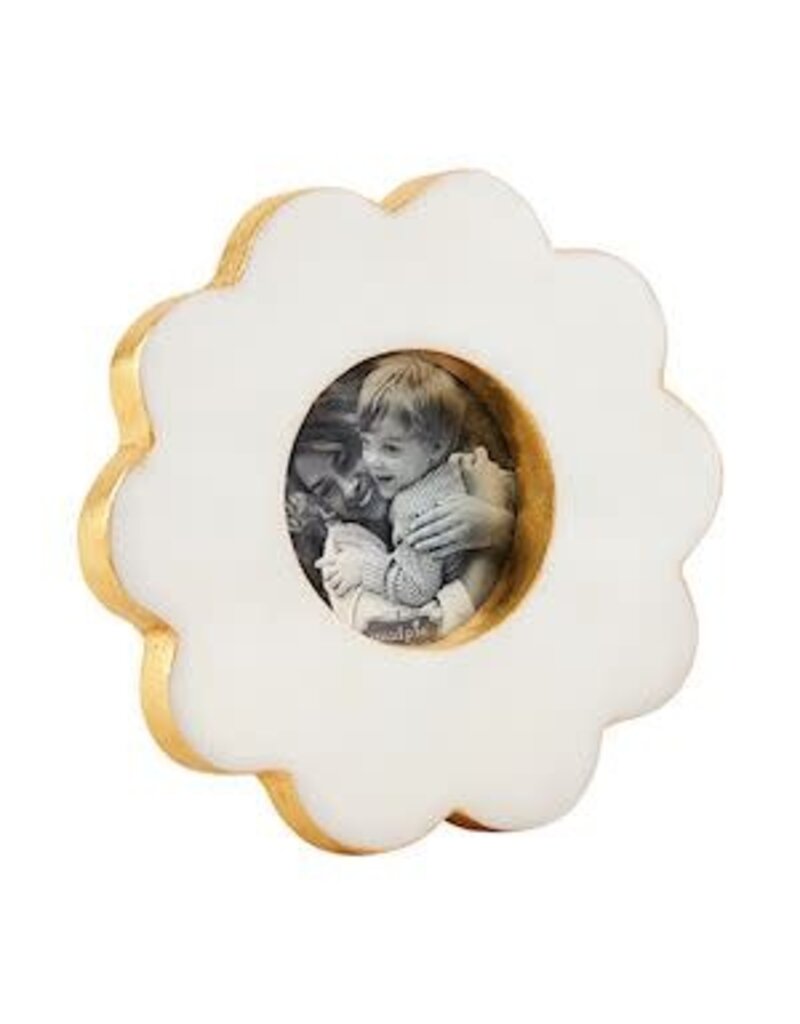 Mud Pie Mud Pie Marble Frame Circle Scallop