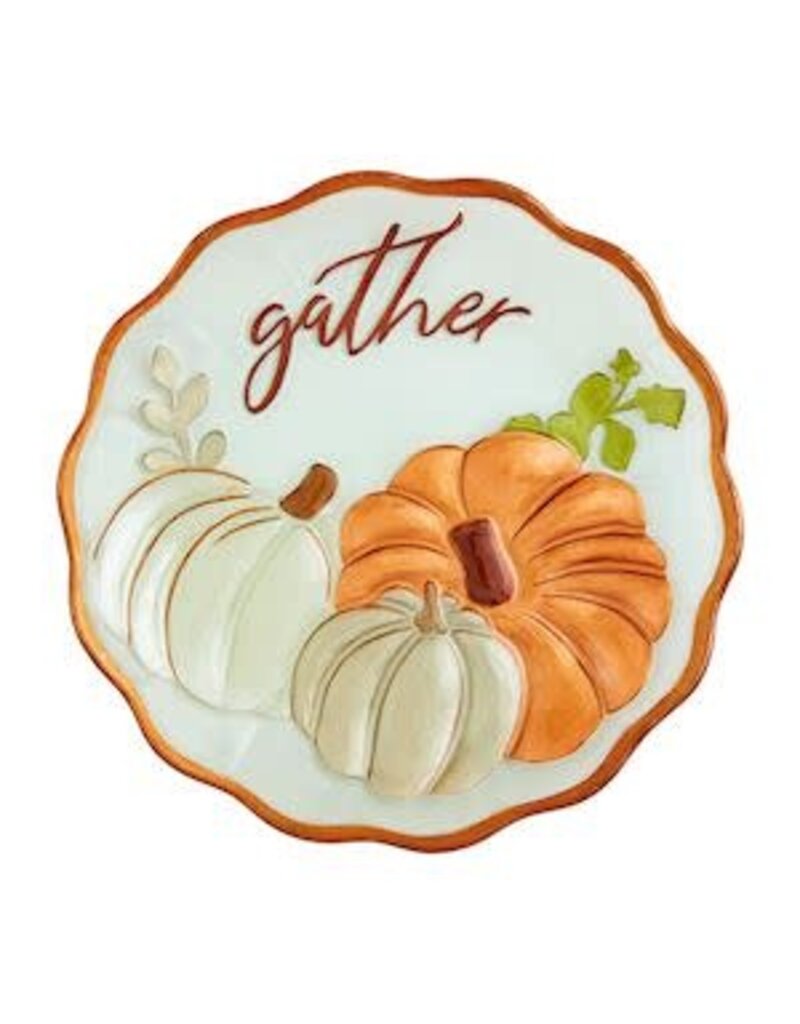 Mud Pie Mud Pie Fall Glass Ruffle Gather Platter