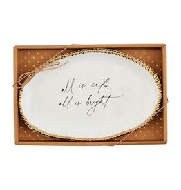 Mud Pie Mud Pie Holiday Sentiment Plate  All is Calm