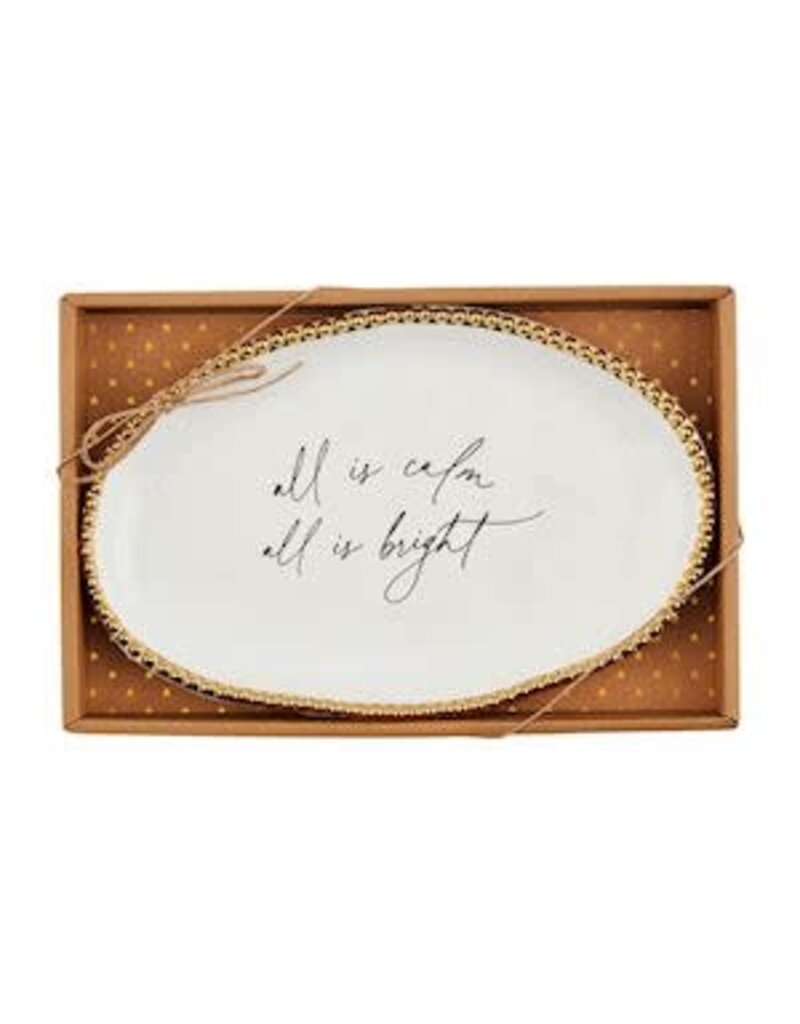 Mud Pie Mud Pie Holiday Sentiment Plate  All is Calm