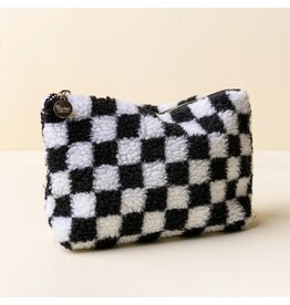 The Darling Effect Darling Effect Teddy Pouch Rectangle Check Black