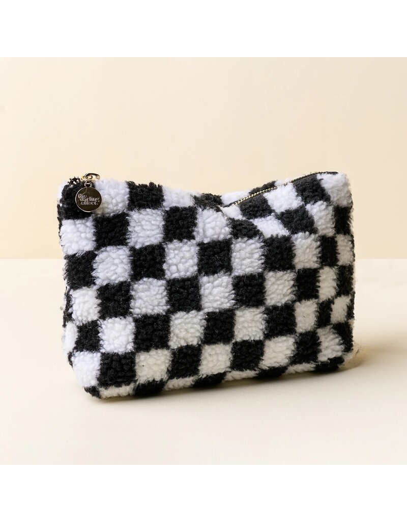 The Darling Effect Darling Effect Teddy Pouch Rectangle Check Black