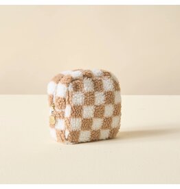 The Darling Effect Darling Effect Teddy Square Pouch Check Tan