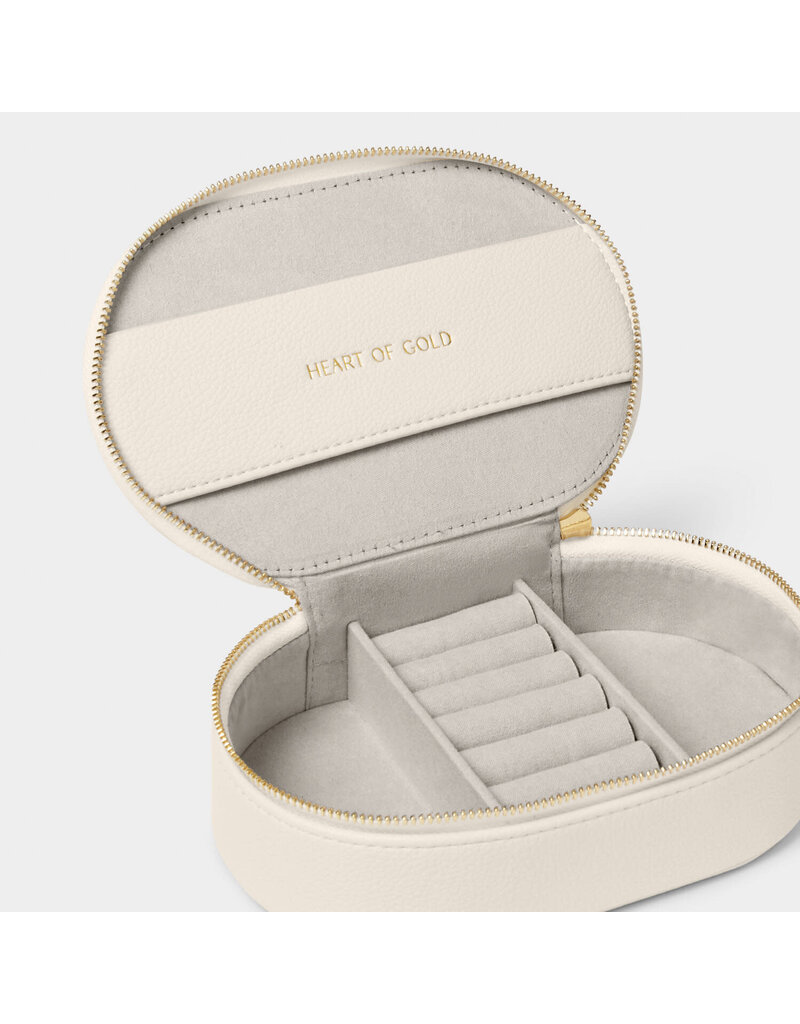 Katie Loxton Katie Loxton Oval Jewelry Box- Off White