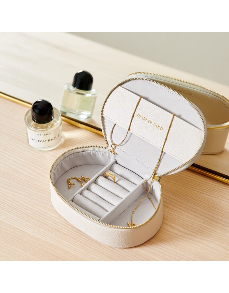Katie Loxton Katie Loxton Oval Jewelry Box- Off White