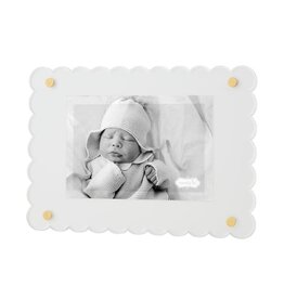 Mud Pie Mud Pie Frame Acrylic Scalloped White