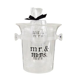 Mud Pie Mud Pie Mr and Mrs Acrylic Drink Bucket w Glasses