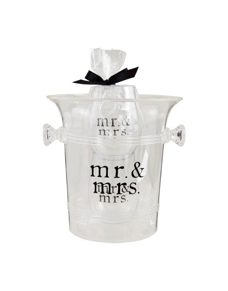 Mud Pie Mud Pie Mr and Mrs Acrylic Drink Bucket w Glasses