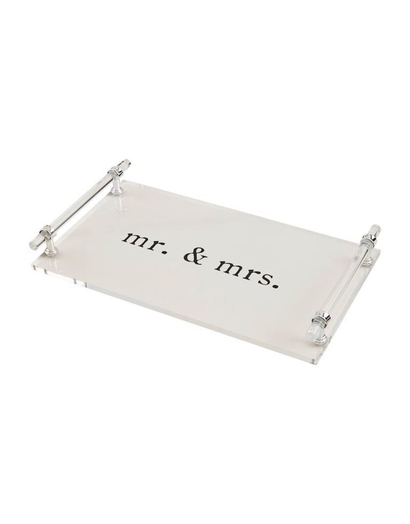 Mud Pie Mud Pie Acrylic Tray with Handles Mr and Mrs
