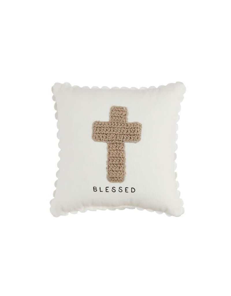 Mud Pie Mud Pie Mini Pillow Crochet Cross