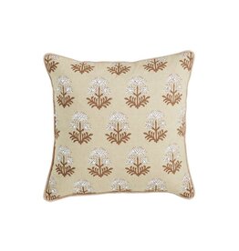 Mud Pie Mud Pie Pillow Block Print Neutral Flower Bulb