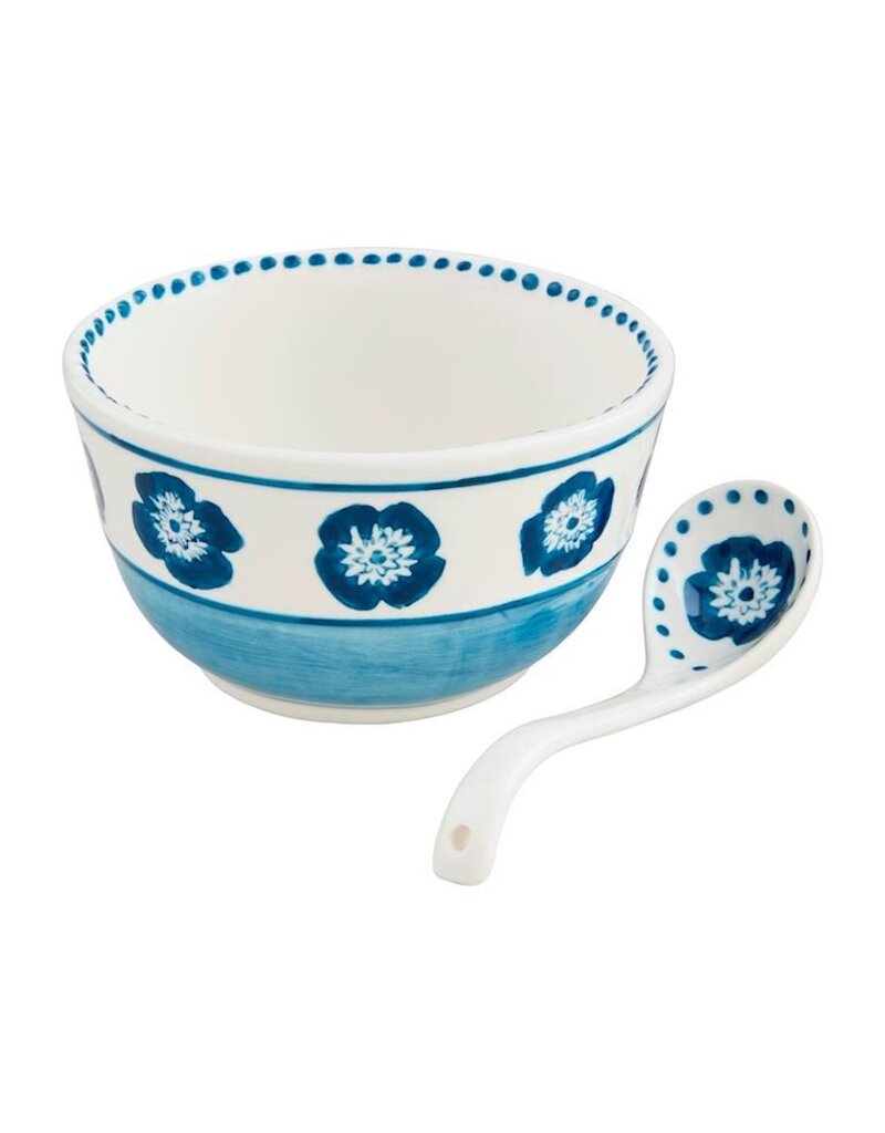 Mud Pie Mud Pie Salsa Tidbit Block Print Blue