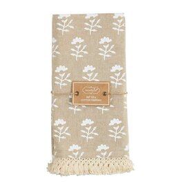 Mud Pie Mud Pie Cloth Napkin Fringe Trim Neutral