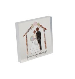 Mud Pie Mud Pie Acrylic Wedding Plaque Forever