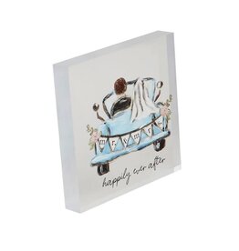 Mud Pie Mud Pie Acrylic Wedding Plaque Happily