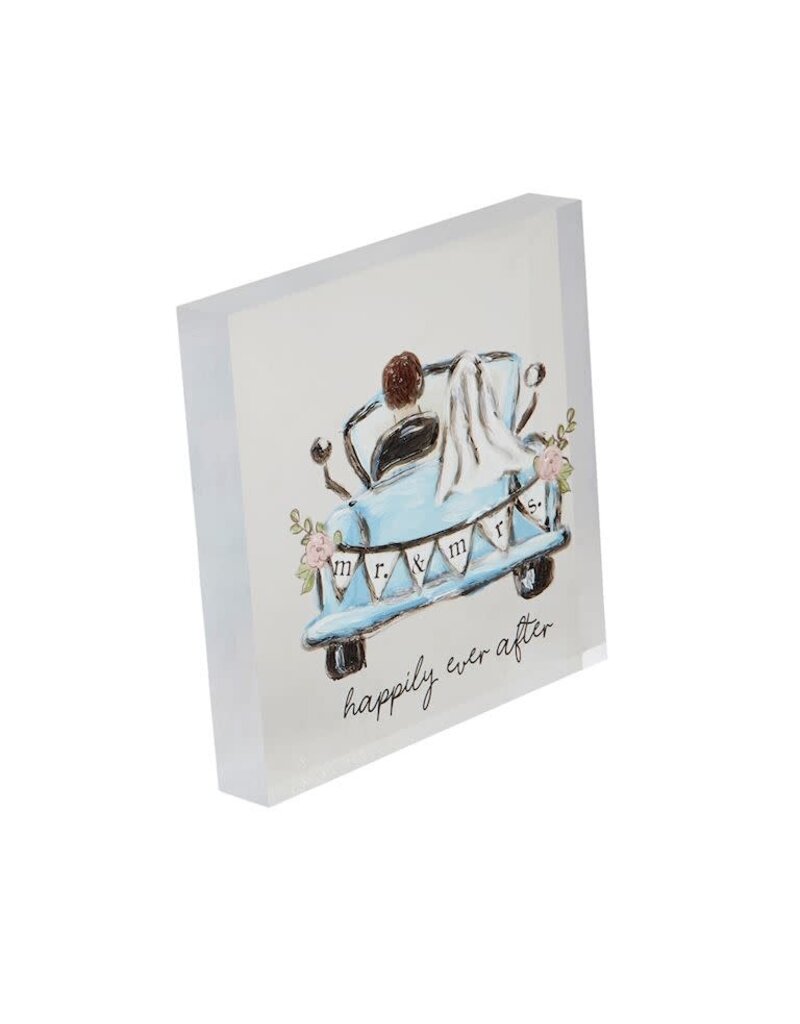 Mud Pie Mud Pie Acrylic Wedding Plaque Happily