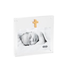 Mud Pie Mud Pie Acrylic Frame Gold Cross Horizontal