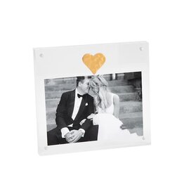 Mud Pie Mud Pie Acrylic Frame Gold Heart Horizontal