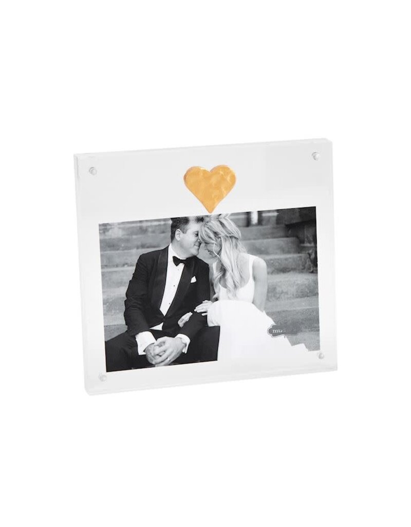Mud Pie Mud Pie Acrylic Frame Gold Heart Horizontal