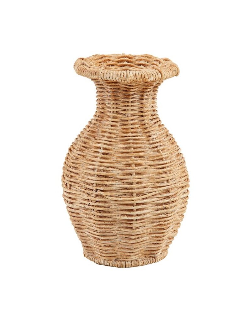 Mud Pie Mud Pie Basket Weave Vase Flared