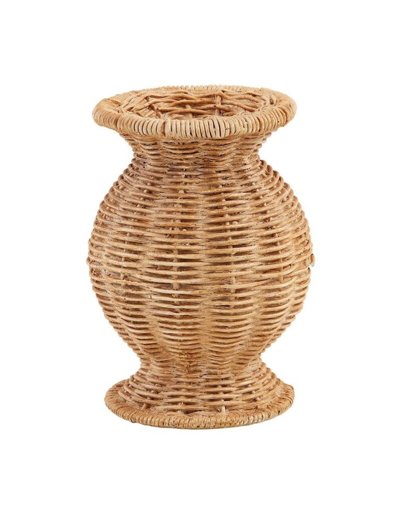Mud Pie Mud Pie Basket Weave Vase Wide
