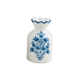 Mud Pie Mud Pie Bud Vase Block Print Flower Stem Blue