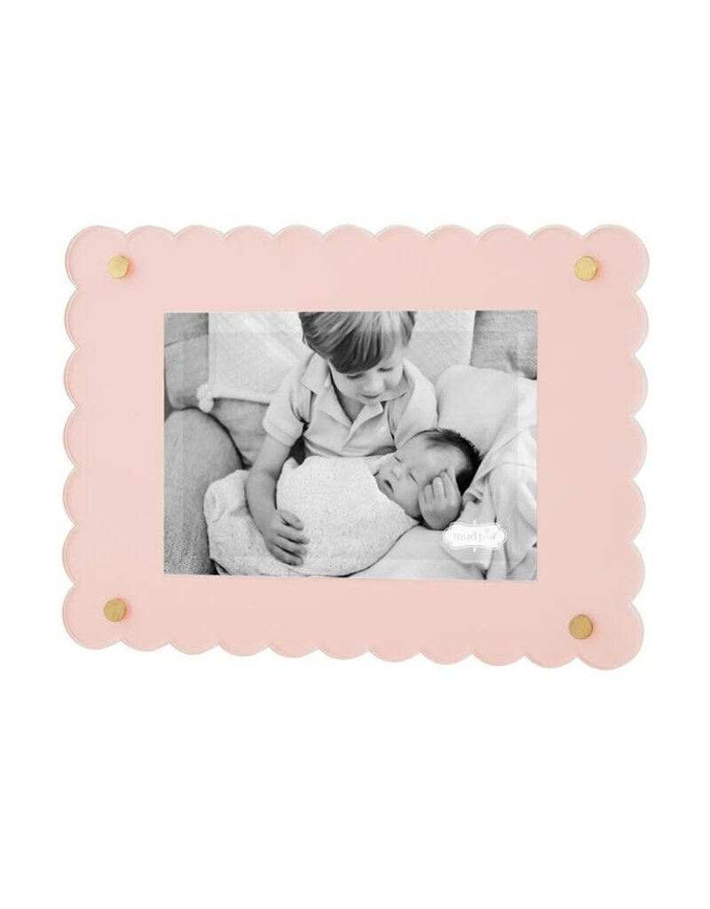 Mud Pie Mud Pie Frame Acrylic Scalloped Pink