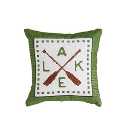 Mud Pie Mud Pie Mini Embroidery Pillow Lake