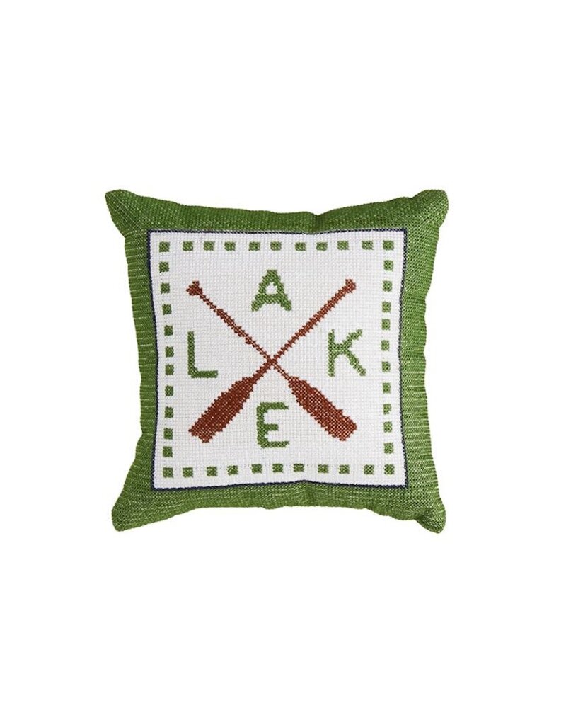 Mud Pie Mud Pie Mini Embroidery Pillow Lake
