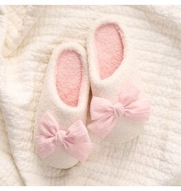 The Darling Effect Darling Effect Slippers- Betty Bow Blush  M/L