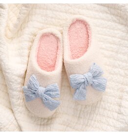 The Darling Effect Darling Effect Slippers- Betty Bow Light Blue  M/L