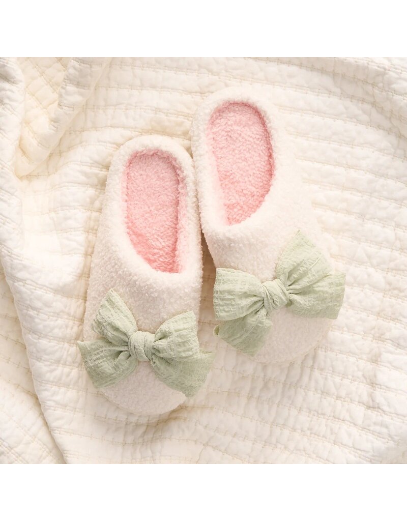 The Darling Effect Darling Effect Slippers- Betty Bow Sage  S/M