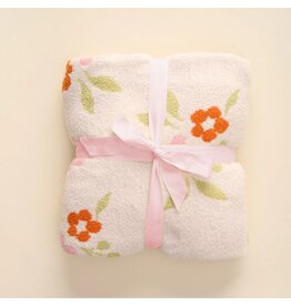 The Darling Effect Darling Effect Cozy Luxe Blanket Scalloped Floral Pink