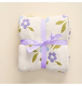The Darling Effect Darling Effect Cozy Luxe Blanket Scalloped Floral Periwinkle