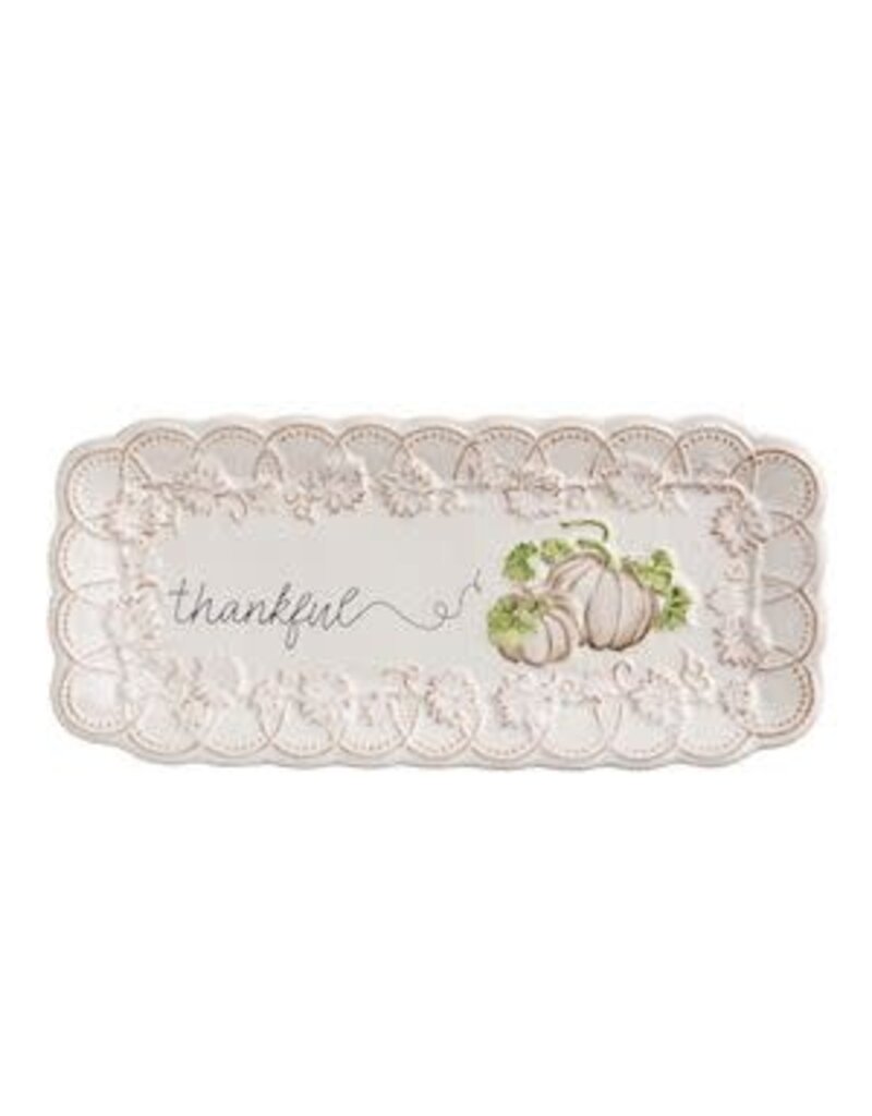 Mud Pie Mud Pie Fall Everything Plate White Thankful